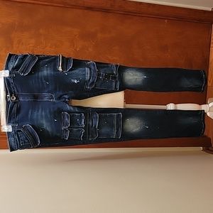 AMERICAN STITCH | Men's Dark Wash Denim Straight Leg Jeans with Pocket Detail